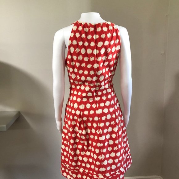 ELIZA J RED AND WHITE PATTERNED SUNDRESS WITH INSET WAISTBAND SIZE 12 - Picture 3 of 4